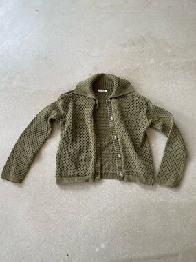 Maurices Olive Green Knit Button-Up Cardigan